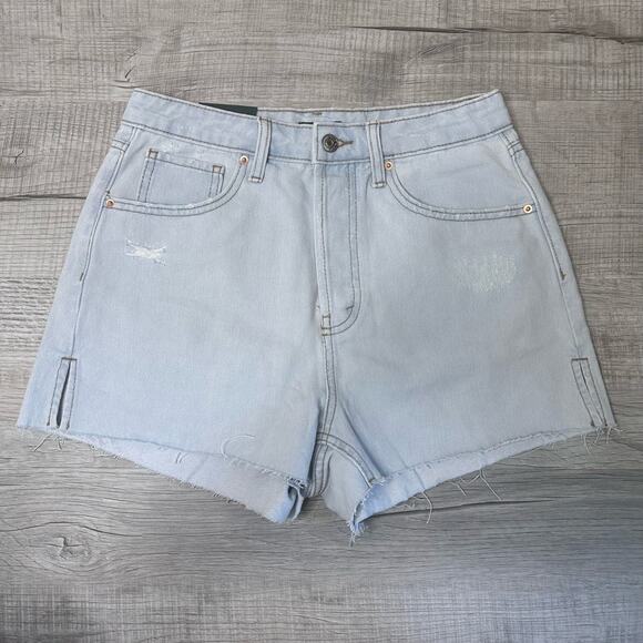 Wild Fable Light Wash Super High Rise Cut-Off Jean Shorts WMNS 16 Distressed Raw - Picture 1 of 6